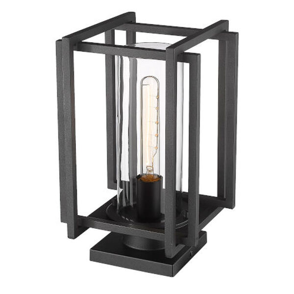 Tribeca Natural Black One-Light Outdoor Pier Mount with Clear Glass Shade, image 4